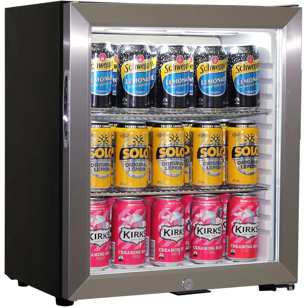 Schmick Glass Door Mini Bar Accommodation Fridge Quiet Running With Shallow Depth - Model SK55-SS