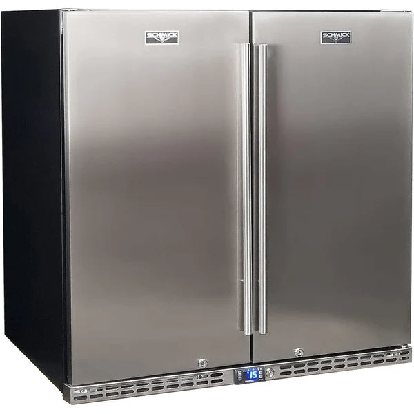 Schmick Stainless Steel Quiet Running 2 Door Bar Fridge With Quality Parts And Quiet Operation - Model SK245-SD