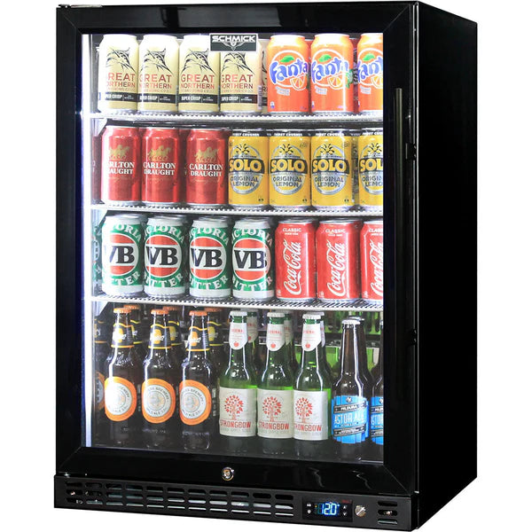 Schmick Quiet Running Front Venting Under Bench Heated Glass Door Bar Fridge - Model SK156L-B-HD